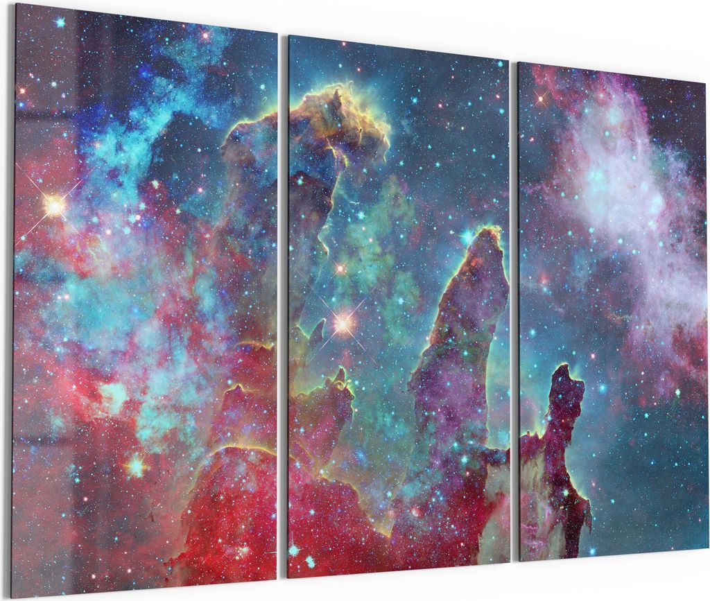 DEQORI Glasbild Echtglas 3x50x100 cm 'NASA Nebula Realaufnahme' Wandbilder XXL groß