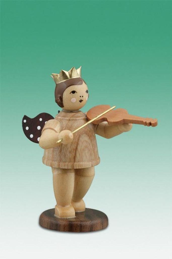 Holzfigur Musikengel mit Bratsche ohne Krone Höhe 6,5cm NEU