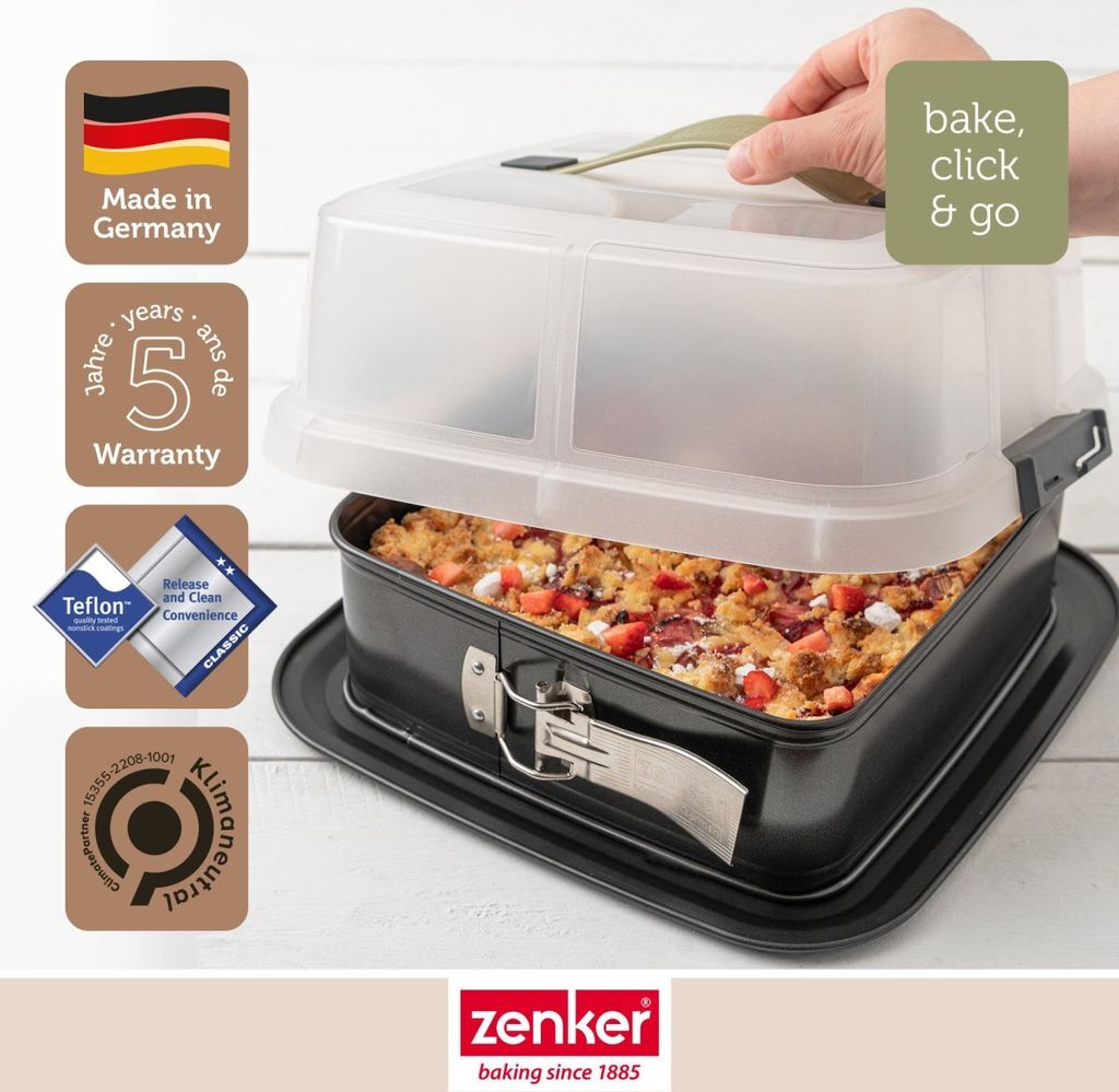 ZENKER Springform 24x24cm quadratisch Bake, Click & Go mit Produktbild 2