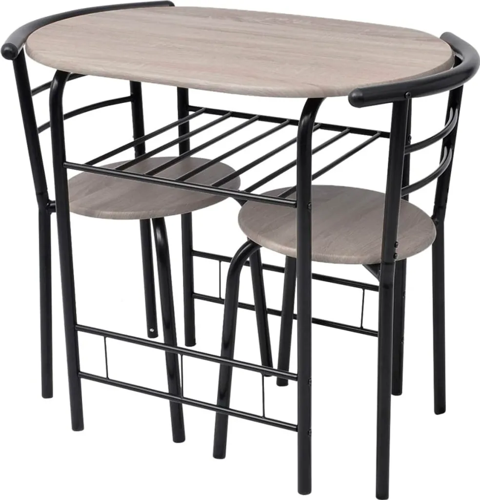 Table de petit déjeuner Bar-Set MDF - Ensemble mange-debout élégant