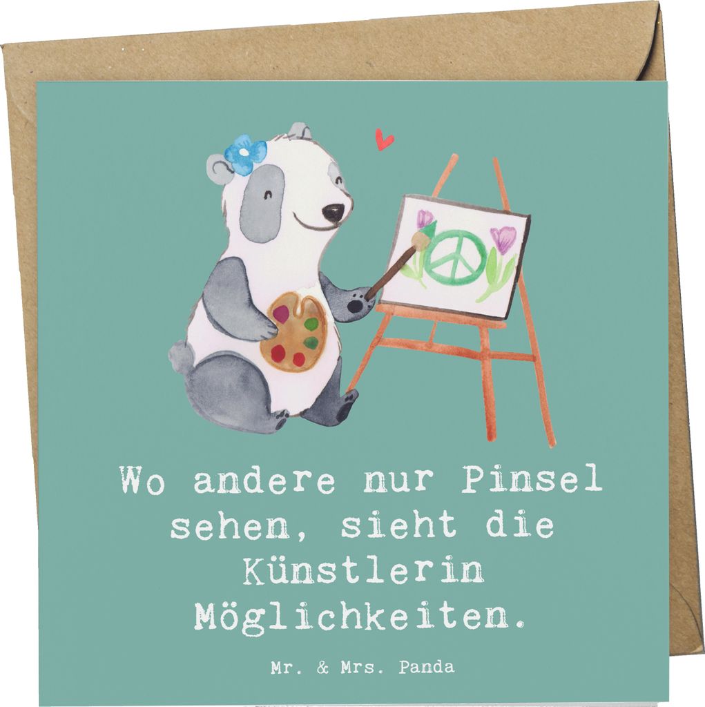 Mr. & Mrs. Panda doppelkarte Künstlerin Visionen - Meeresbrise - Geschenk, Kunstwerke, Berufsliebe, Klappkarte, kreative Geschenke, Kreativindustr...