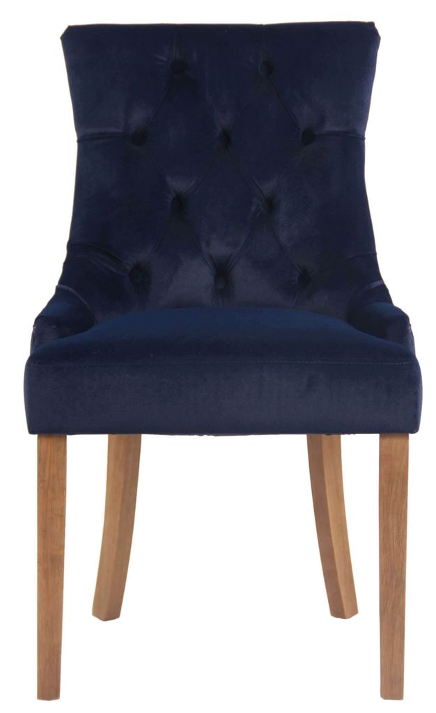 4er Set Esszimmerstühle HLO-CP29 Samt antik-hell blau