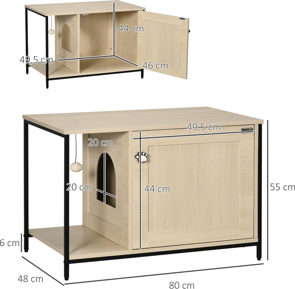 PawHut Katzenschrank für Katzentoilette, Katzenhaus mit Produktbild 3