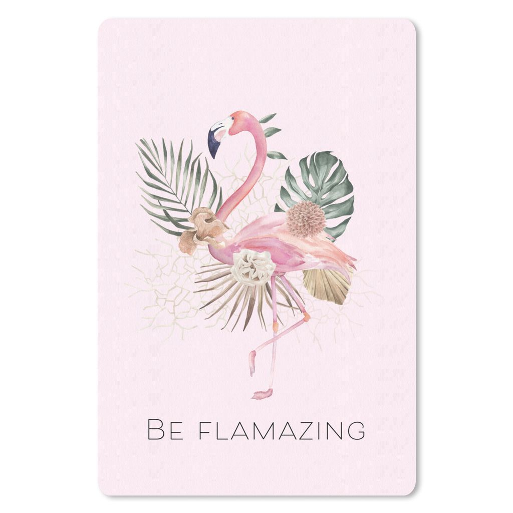 MuchoWow Mauspad Mousepad Flamingo - Blumen - Zitate 18x27 cm - Mousepads - Maus Mat - Pad - Mausunterlage