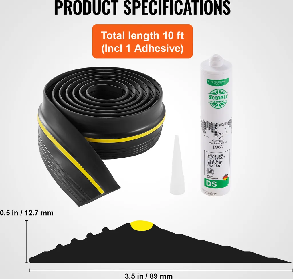 Joint de Garage en U avec Joint Torique Étanche en PVC Souple de 3m - 6