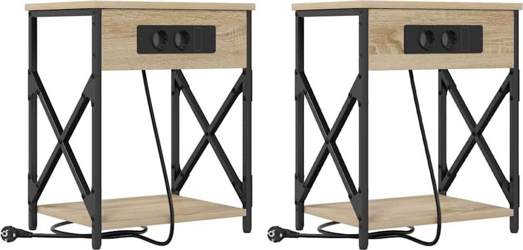 Nachttisch 2 pcs Sonoma-Eiche 41 x 31 x 51 cm Holzwerkstoff