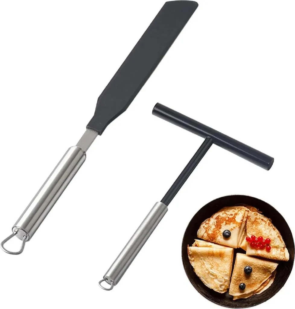 Distributore di pastella per crêpes e pancake - Set - 2 pezzi - Acciaio inossidabile - Rosa