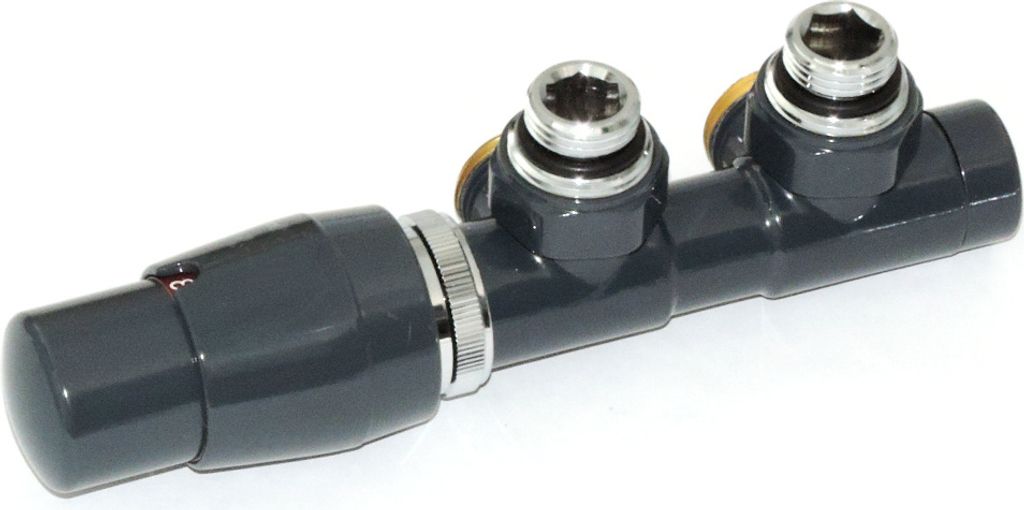 XIMAX MA-Garnitur Twins Eck, in Weiß/Chrom/Anthrazit "15 mm Kupferrohr Anthrazit", 70484