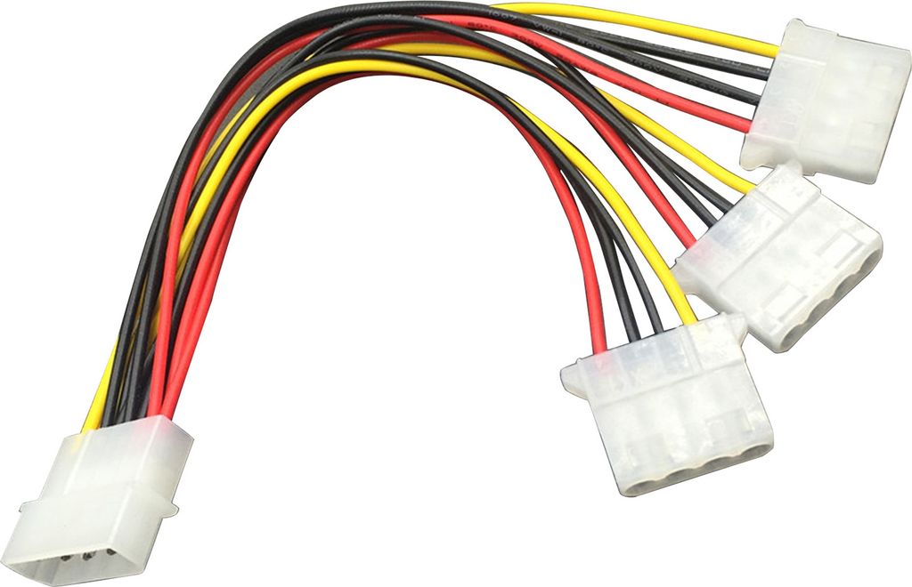 20 cm großer 4-poliger 1-zu-3-Molex-Kabel-Adapterkabel für IDE-IDE-IDE-Molex-Strecke für den Computer-PC