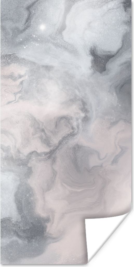 MuchoWow Poster Wolken - Abstrakt - Malen 40x80 cm - Dekoration