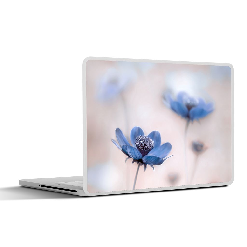 MuchoWow Laptop Aufkleber Sticker Cover Kosmos - Blumen - Natur - Blau 32.5x23.5 cm - Sticker für Laptop - Selbstklebend