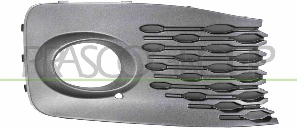 PRASCO Lüftungsgitter Grill Stoßfänger für VW Caddy V Kombi (SBB, SBJ) mit Loch/Löchern für Nebellampen Schwarz