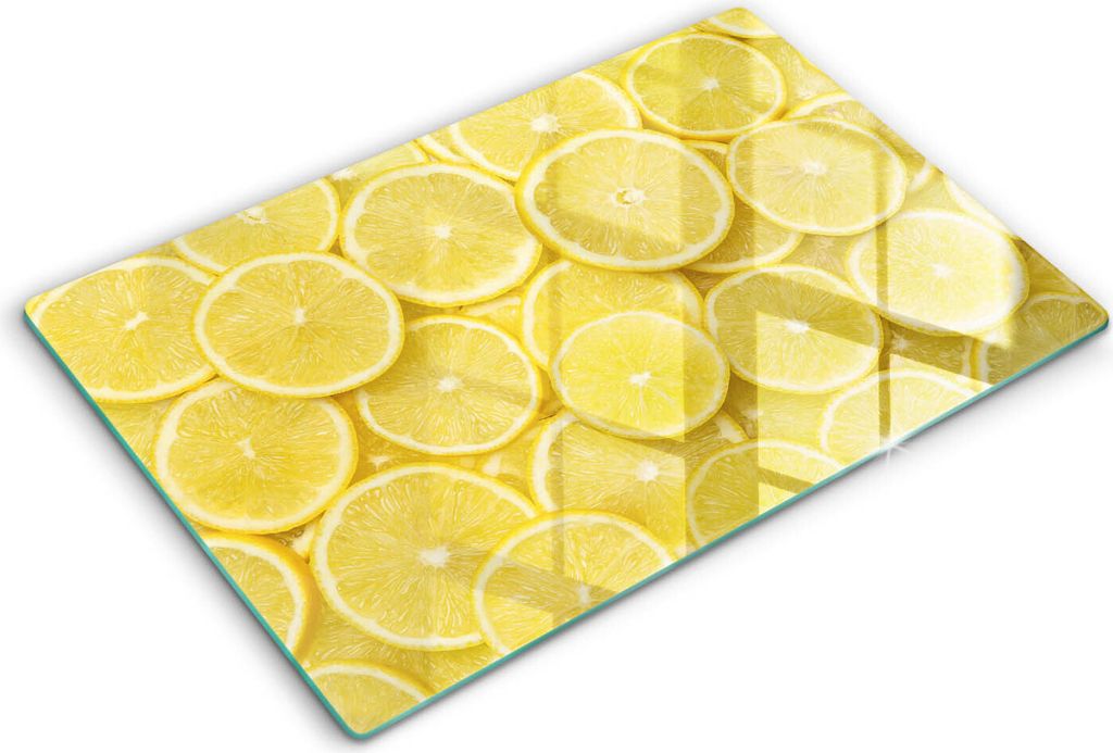 Abdeckung Glas - Küchenabdeckung - 80x52 cm - Abdeckplatte -Zitronenfrucht