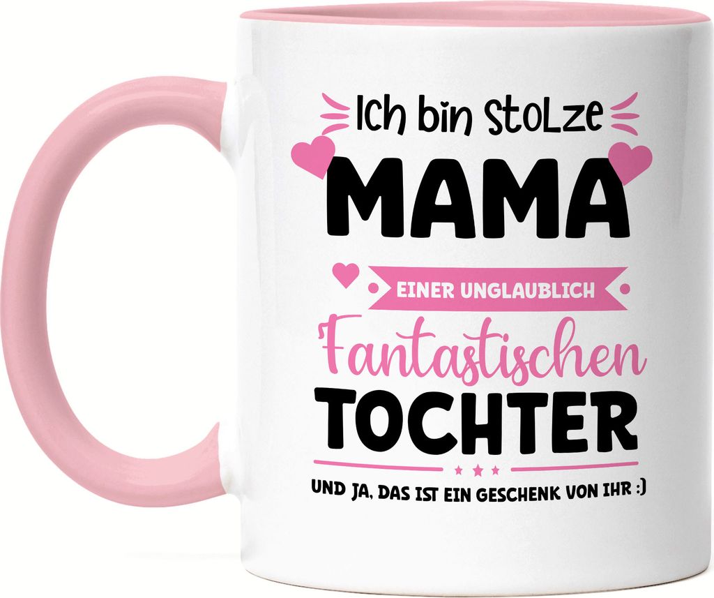 Ich bin stolze Mama Tasse Rosa Muttertag Geschenk Tochter Mutter Geburtstag
