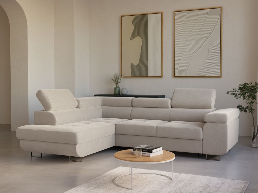 LetSit Ecksofa William L Cloud Links Freistehendes Loungesofa Bequemes Ecksofa mit Schlaffunktion Schmutzabweisend Für Wohnzimmer Schlafzimmer Beige