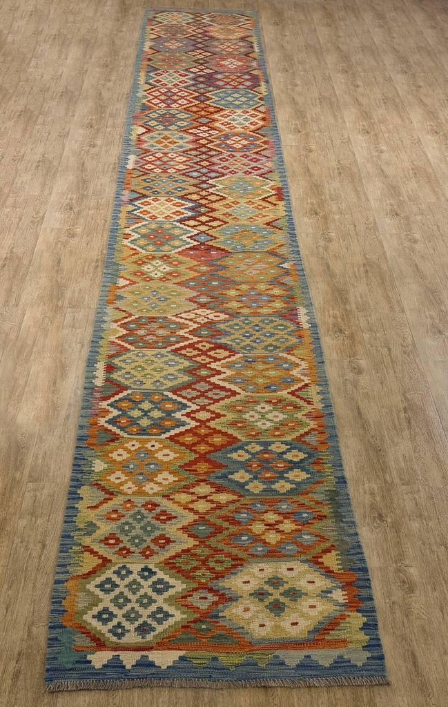 Teppich KELIM ORIGINAL | Farbe: Multi; Größe: 87x582 cm | strapazierfähig und leicht zu reinigen | Wohnzimmer | Schlafzimmer