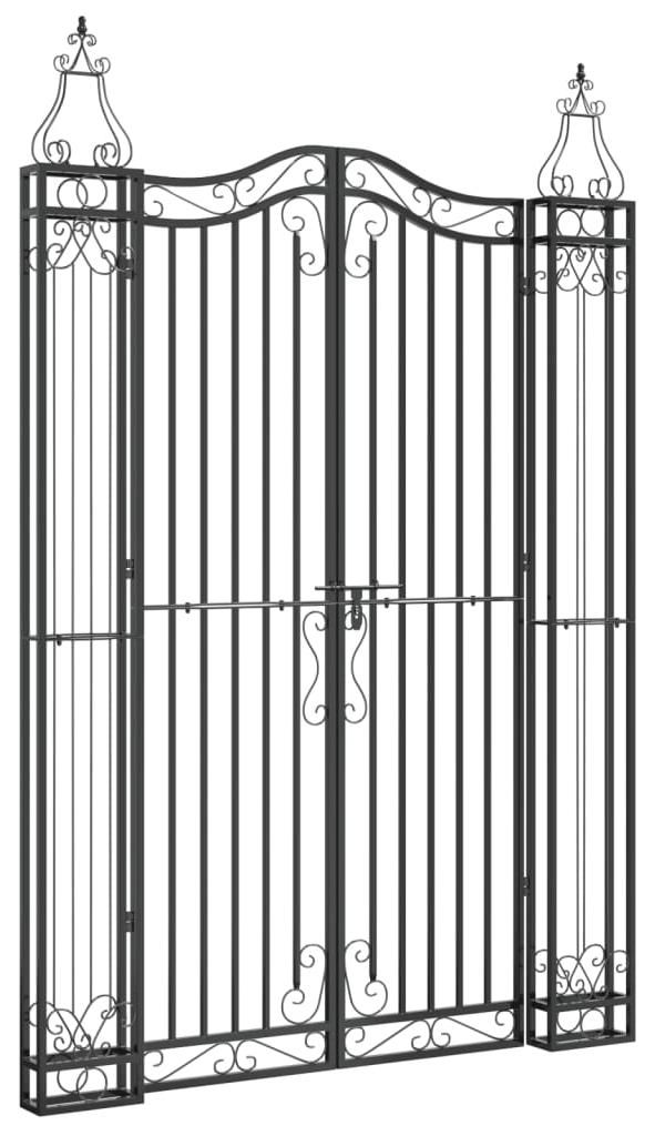 vidaXL Gartentor Schwarz 121x8x180 cm Schmiedeeisen Produktbild 