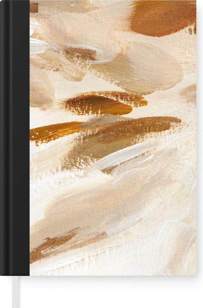 MuchoWow Notizbuch Tagebuch Haushaltsbuch Notebook A5 Farbe - Malerei - Beige - Notizblock - Notizheft - Notebook - Schreibblock - Papier