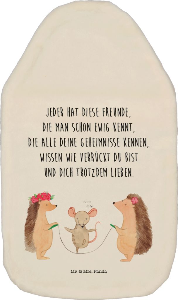 Mr. & Mrs. Panda Wärmflasche Igel Seilhüpfen - Weiß - Geschenk, Seilspringen, mit Bezug, Wärmflaschen, Kinder, Maus, Kindergarten, Wärmekissen...