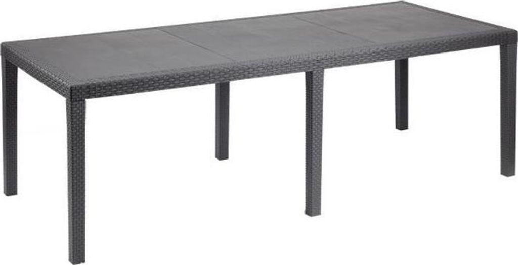 Gartentisch QUEEN, Rattan Optik, Anthrazit, 220 x 90 x 72 Produktbild 