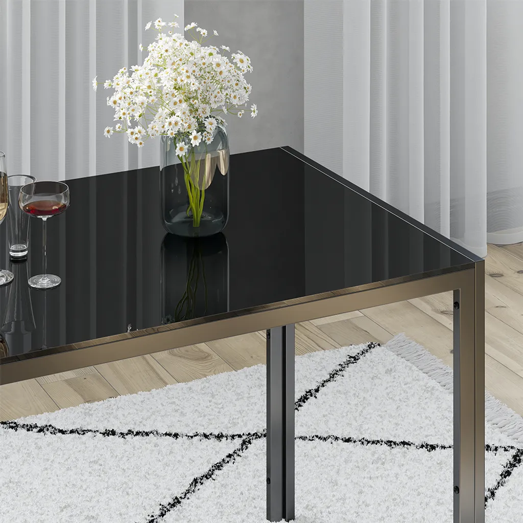 Table à manger Compacte Noire Vicco 120x70 cm - Gain de Place Zen