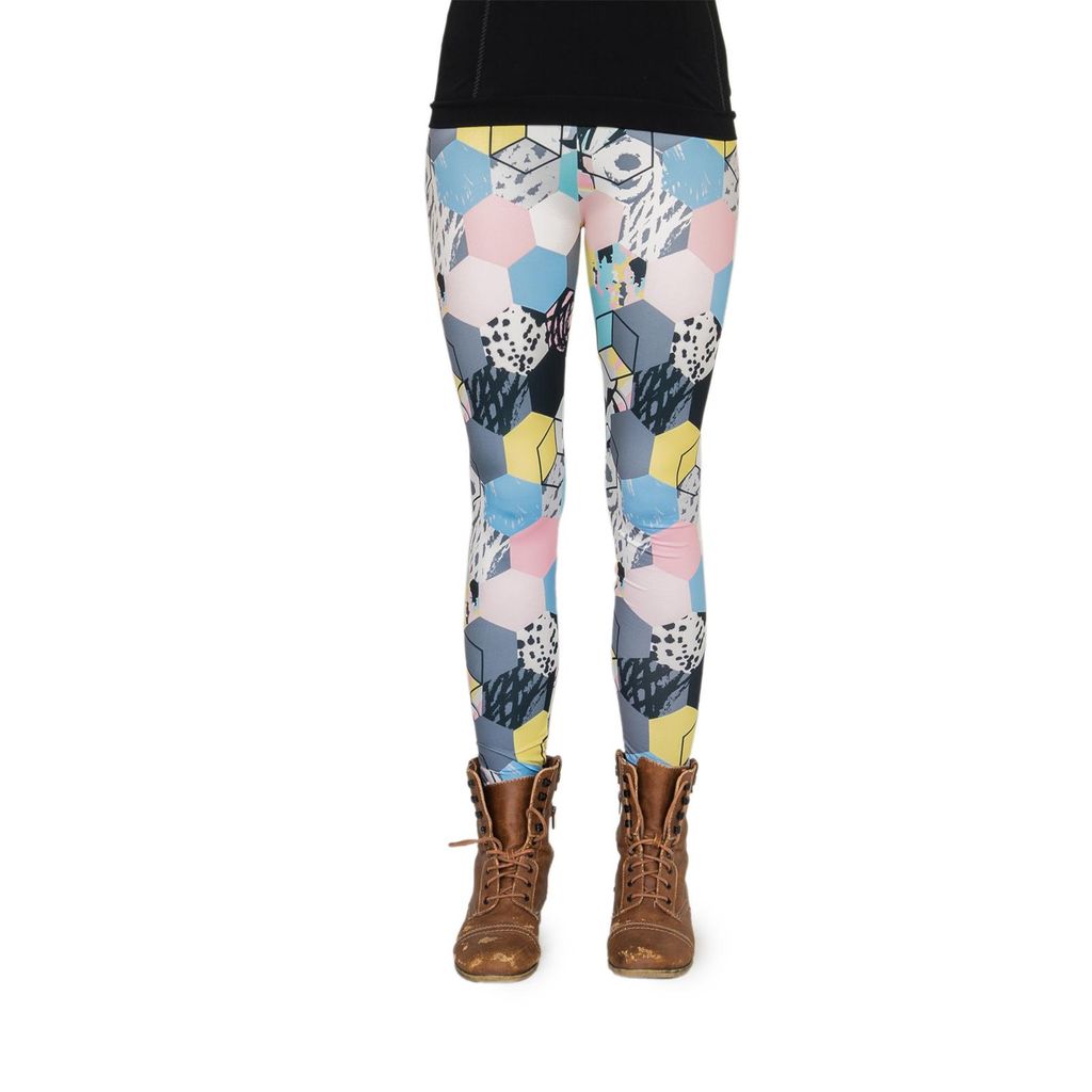 cosey - bedruckte bunte Leggins (Einheitsgröße) - Design Muster Mix