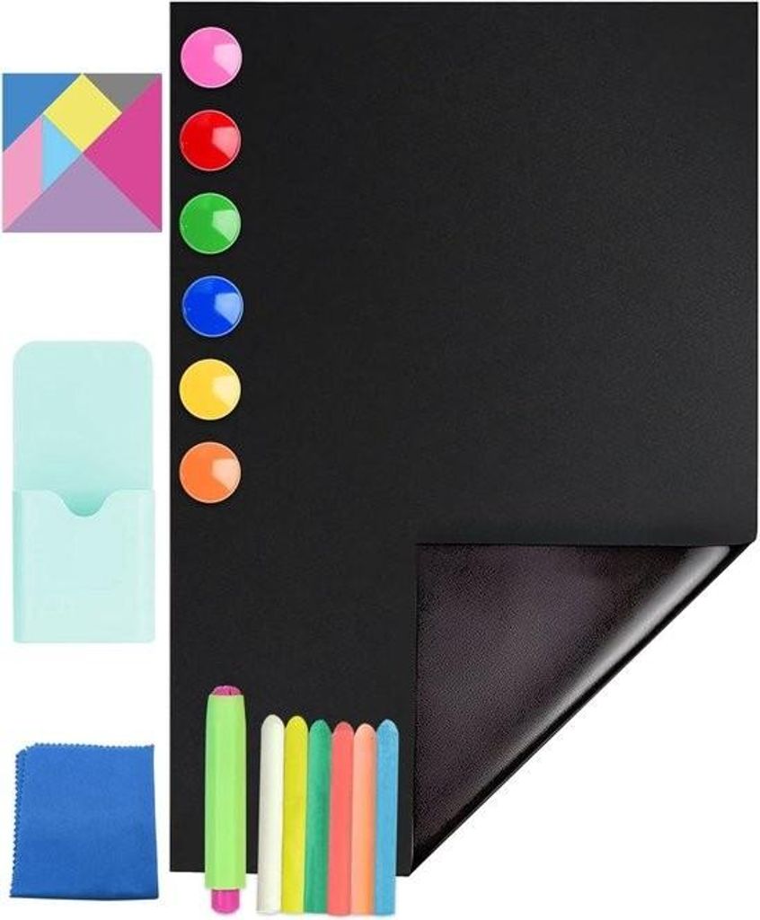 Magnetische, selbstklebende Kreidetafel – Folie – 45 x 100 cm – Schwarz