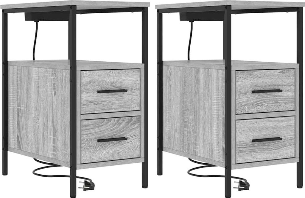 Nachttisch 2 pcs Graues Sonoma 30 x 48 x 61 cm Holzwerkstoff
