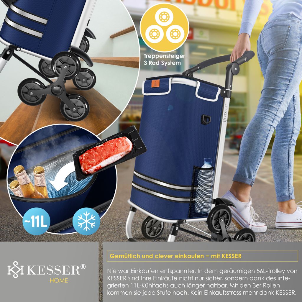 KESSER® Einkaufstrolley mit Kühlfach ideal für Stufen 56L Produktbild 6