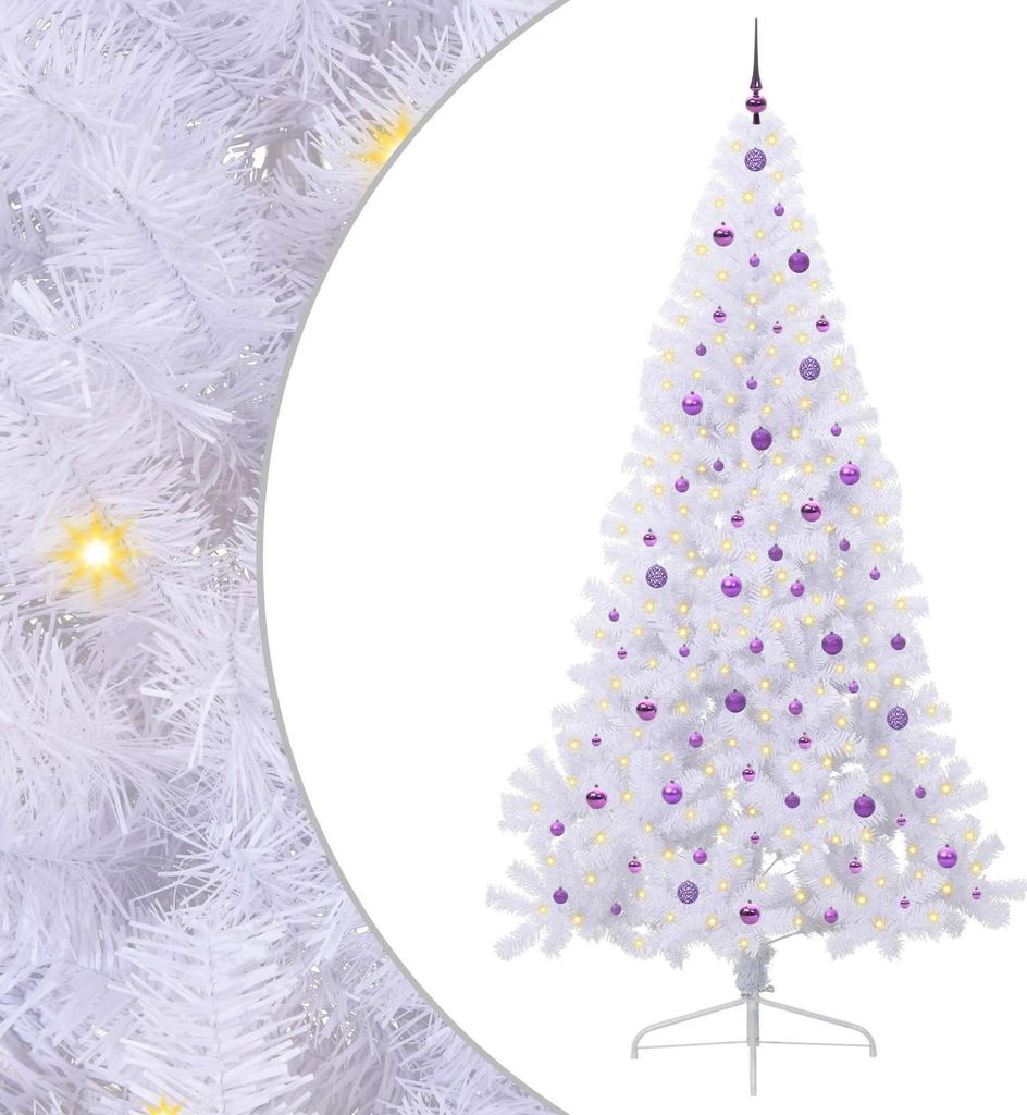 Künstlicher Weihnachtsbaum Weiß 240 cm PVC und Stahl