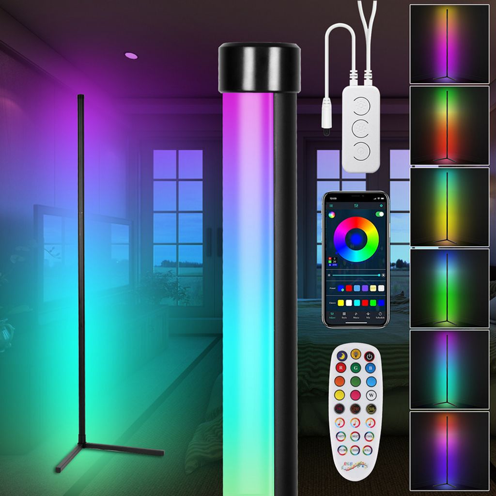 Deckenfluter LED mit Farbwechsler Wohn Zimmer Steh Leuchten Fernbedienung RGB 