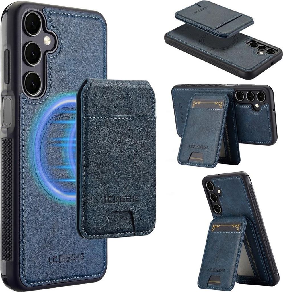 Samsung Galaxy A17 Hülle - LC.IMEEKE L3 - Leather Back Cover mit Kartenhalter - MagSafe Compatible - Blau