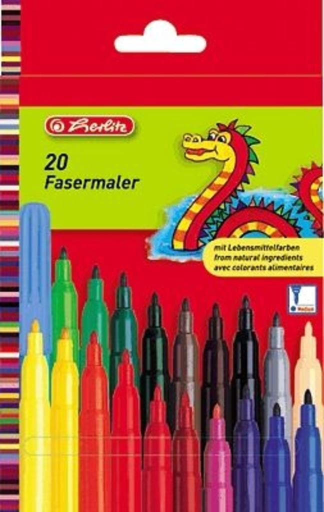 herlitz Fasermaler, 20er Karton-Etui Immagine del prodotto 