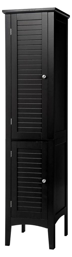 Badezimmerschrank mit 2 Türen, Hochschrank 37x37x160 cm, Bad Schrank mit 5 Ablagen, Hochschrank Aktenschrank aus Holz und MDF, Mehrzweckschrank f...