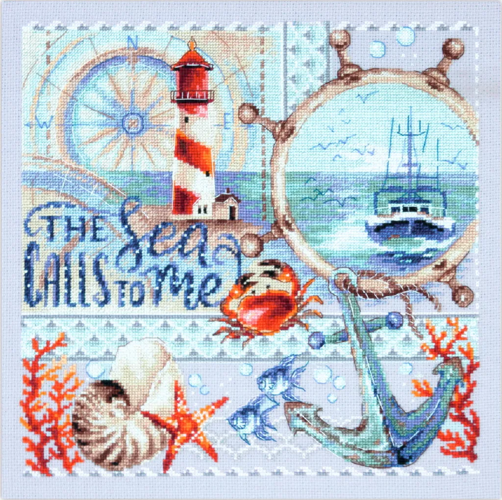 Magic Needle Kit Broderie Point de Croix La mer m'appelle 26x26cm