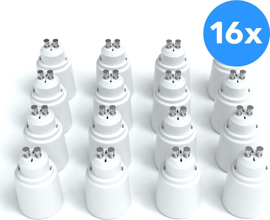 EAZY CASE 16x Lampensockel Adapter (GU10->E27) - Konverter GU10 Fassung auf E27 Lampenadapter, für LED-/Halogen- und Energiesparlampen Sockeladapt...