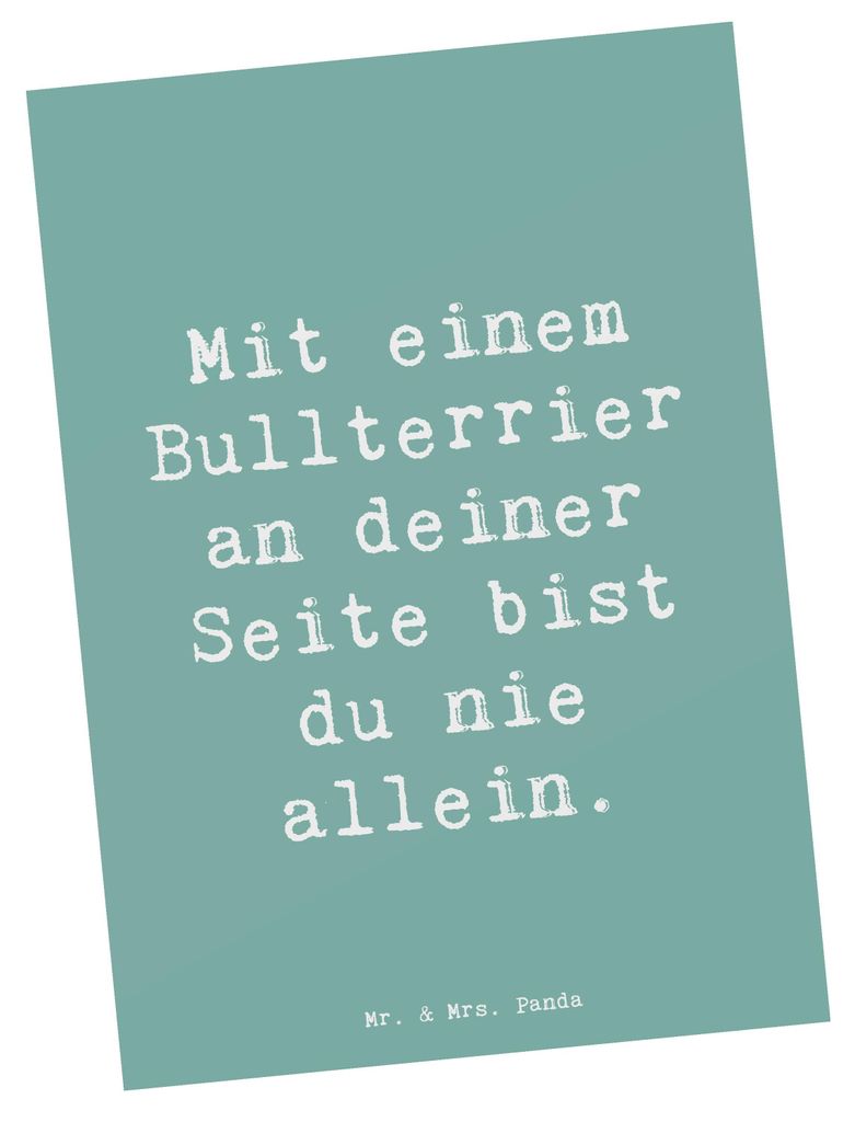 Mr. & Mrs. Panda Postkarte Spruch Bullterrier Begleiter - Meeresbrise - Geschenk, Hunderassen, Hund, Grußkarte, Fotokarte, Ansichtskarten, Hundera...