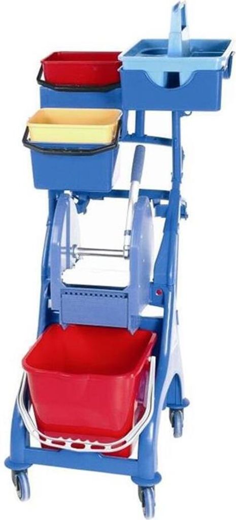 Filmop Reinigungswagen Einfachfahrwagen Single Kunststoff mit Sonderzubehör