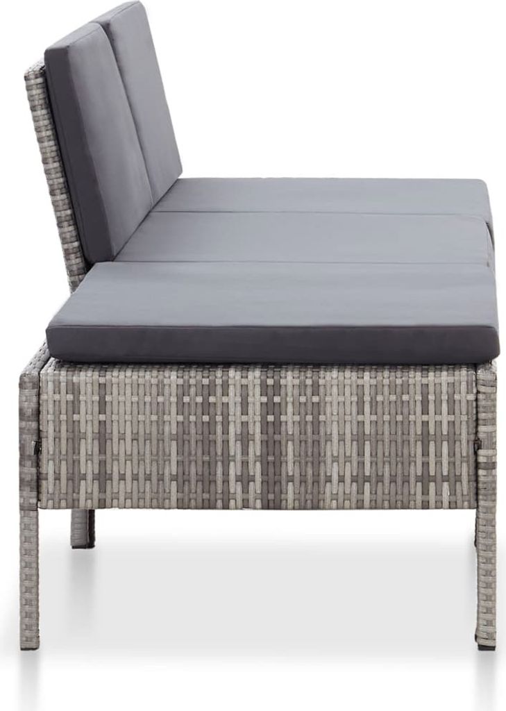 "im Sonderangebot" 3-tlg. Garten-Lounge-Set - CLORIS - Balkonmöbel/Terassenmöbel - mit Auflagen Poly Rattan Grau DEMöbel 2112045