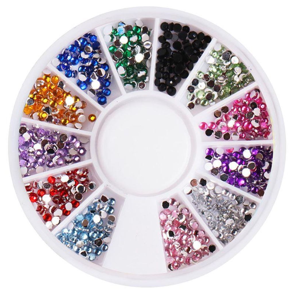 UNIQ Nailart Edelsteinrad bunte Strasssteine für Nageldesign
