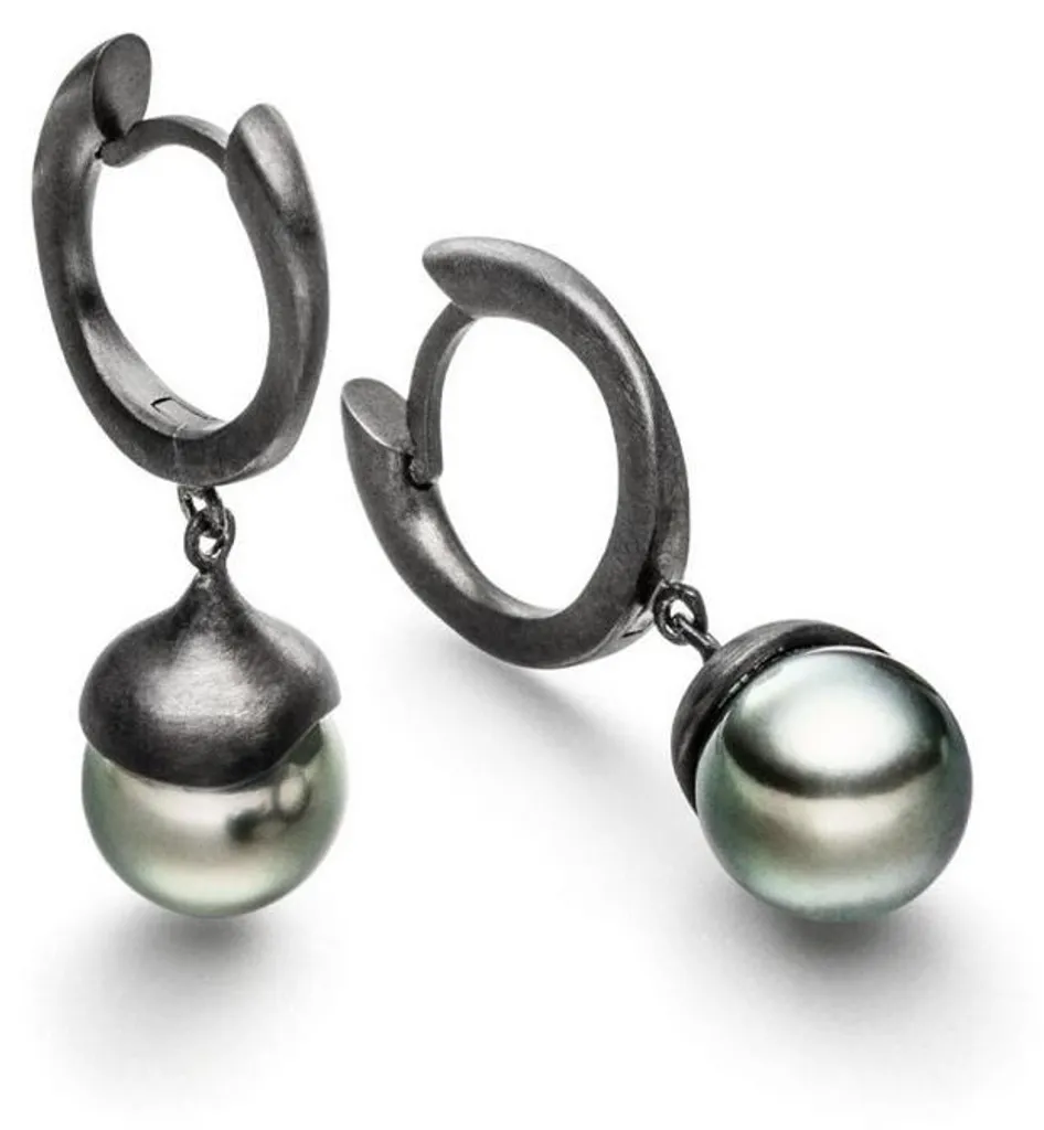 Créoles perle de Tahiti 9-9,5mm en argent 925 noir : un bijou unique