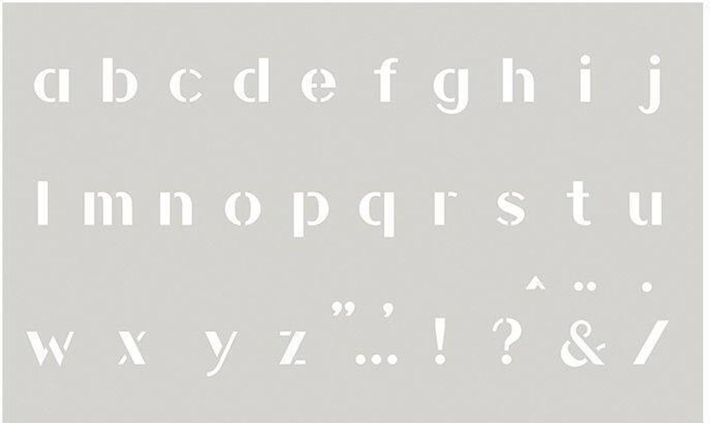 Schablone 12 x 20 cm - Alphabet Kleinbuchstaben Nr. 1