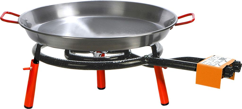 Paella Grill Set Valencia komplett mit Kelle und Gasanschluss - 12 Rationen