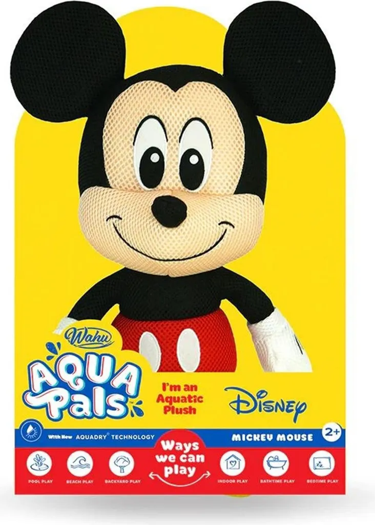 Jouet de Bain Mickey Mouse Aqua Pals - Doudou Flottant Séchage Rapide