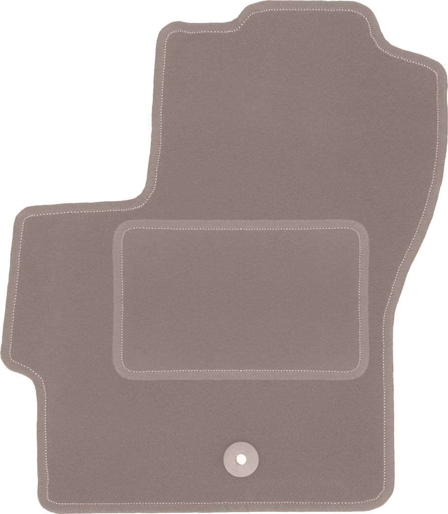 Fahrerfußmatte Velours beige passend für Mazda 3 I BK (2003-2009, Schrägheck) – mit Befestigungen – passgenau