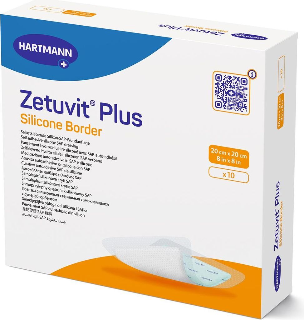 Zetuvit Plus Silicone Border 20x20cm | Packung (10 Stück)