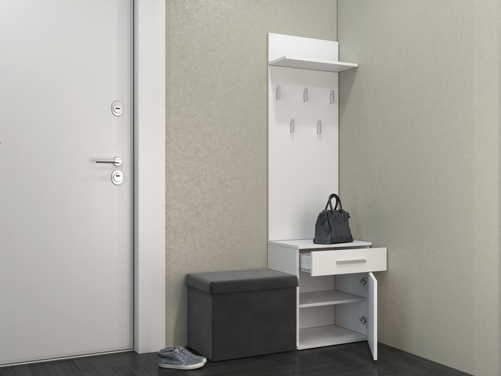 CDF Kleiderständer DUO | Farbe: weiß | Schuhschrank mit Produktbild 2