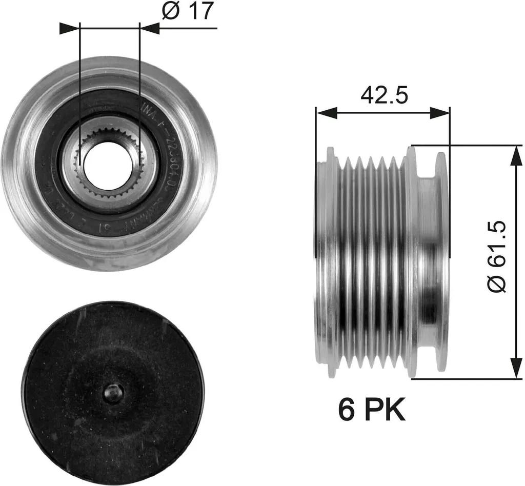 Roue libre alternateur GATES pour réparer vibrations et bruits Golf 4