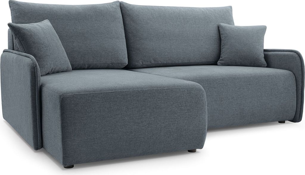Selsey Netarro - Ecksofa mit Schlaffunktion, Bettkasten und Chenille-Bezug, dunkelgrau, links