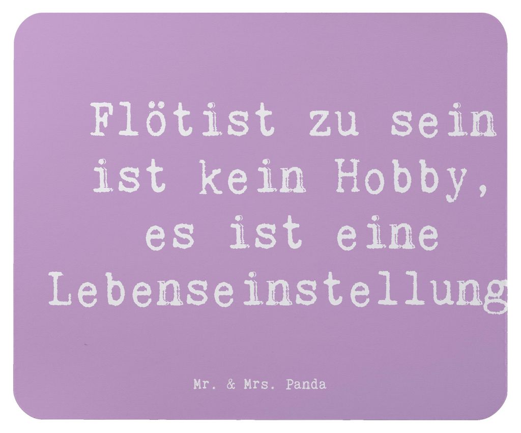 Mr. & Mrs. Panda Mousepad Spruch Flöte Lebensgefühl - Produktbild 